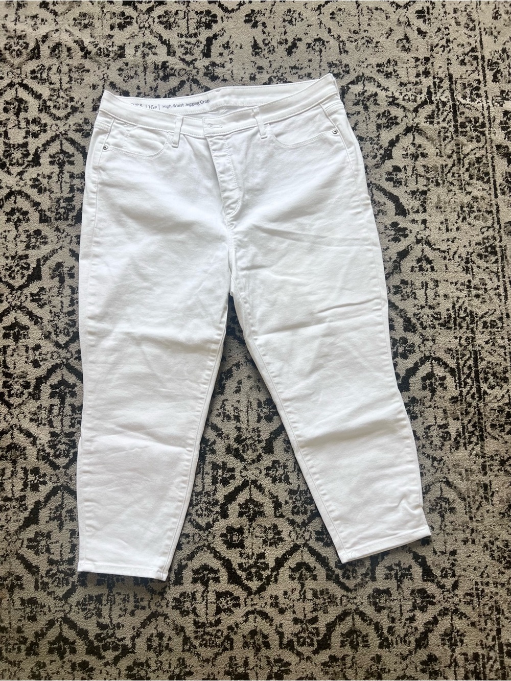 Talbots White High-Waist Jegging Crop